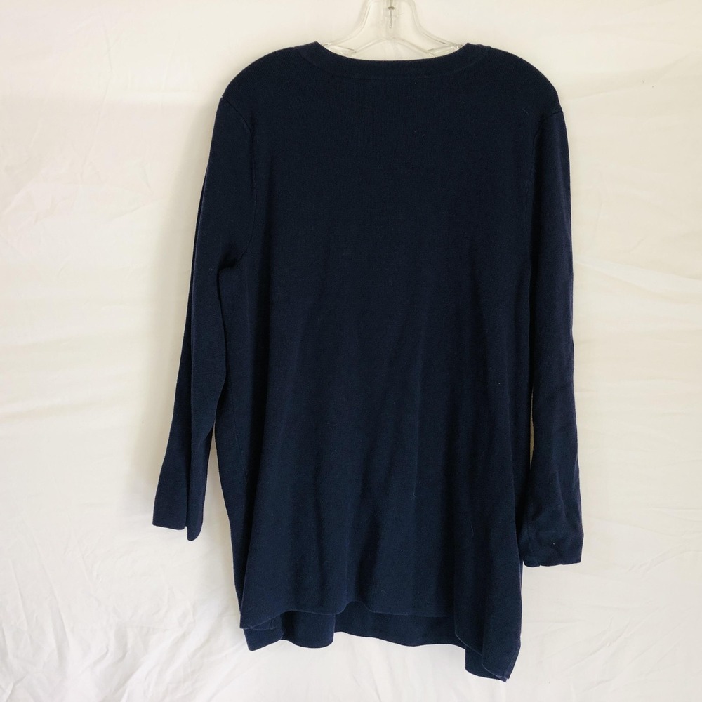 Lauren Ralph Lauren Sweater Womens 2X Navy Lace Up Tunic Pullover Long Sleeve - Picture 5 of 8